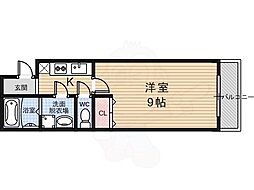 メイプルリーフ嵯峨野 1Kの間取図画像