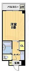 ウェストヒルズ ワンルームの間取図画像