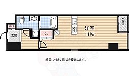 グランスイート鴨川 1Kの間取図画像