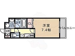 ベラジオ京都壬生ウエストゲート 1Kの間取図画像
