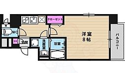 ベラジオ京都烏丸十条 1Kの間取図画像