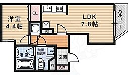 パークサイドミブアネックス 1LDKの間取図画像