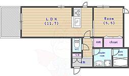 シャーメゾンロペ 1LDKの間取図画像