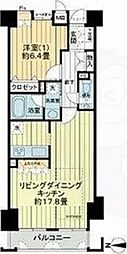ベルヴィ高瀬川 1LDKの間取図画像