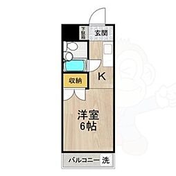 山田ビル 1Kの間取図画像