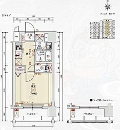 ベラジオレガシー西大路七条 1Kの間取図画像