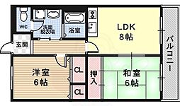 ルシエール川豊 2LDKの間取図画像