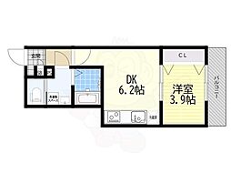 ARCA桂川 1DKの間取図画像