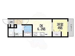ARCA桂川 1DKの間取図画像