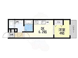 ARCA桂川 1DKの間取図画像