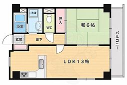 プェネリジェール西五条2 1LDKの間取図画像