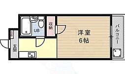 プェネリジェール西五条 1Kの間取図画像