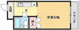 プラザパル 1Kの間取図画像