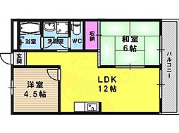 ビラキヨシ 2LDKの間取図画像