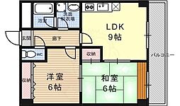 エスポワール西京極 2LDKの間取図画像
