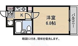 デトム・ワン西陣聚楽2 ワンルームの間取図画像