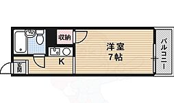 ユニメント桂翠 1Kの間取図画像