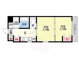 MJC京都EsTRUTH 2Kの間取図画像