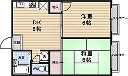 ラ・エトワル 2DKの間取図画像