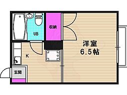 サンヴィエール長岡 1Kの間取図画像