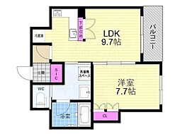 リーガル京都堀川五条通り2 1LDKの間取図画像