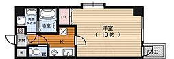 リエゾン四条 1Kの間取図画像