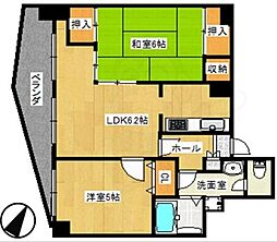 四条大宮シャトー朝日 2LDKの間取図画像