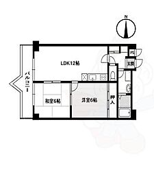 インペリアルパレスリバーサイド 2LDKの間取図画像