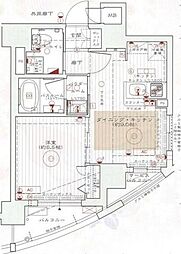 エステムプラザ京都河原町通2レジデンシャル 1DKの間取図画像