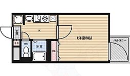 モノ・コモド御前 1Kの間取図画像
