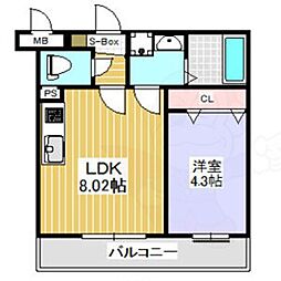 KTIレジデンス上桂 1LDKの間取図画像