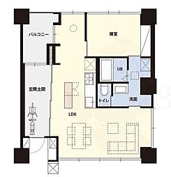 シャリマー西大路 1LDKの間取図画像
