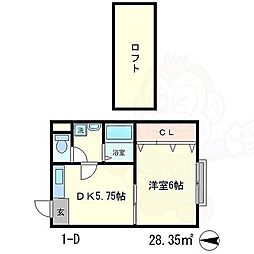 プチ・ブリンダル 1DKの間取図画像