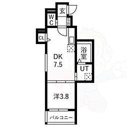 F SSECIA RAPIDE 1DKの間取図画像