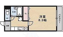 ハウスセゾン四条通 1Kの間取図画像
