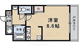 スワンズ京都二条城北 1Kの間取図画像
