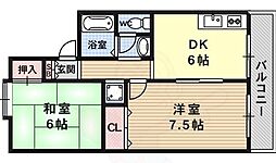 セジュール小原2 2DKの間取図画像