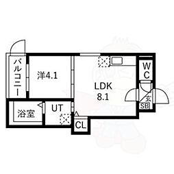 F SSECIA RAPIDE 1LDKの間取図画像