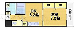 Uluru東向日 1DKの間取図画像
