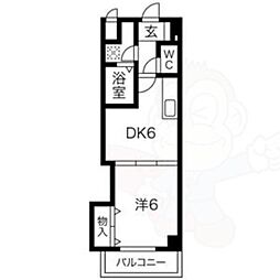 エクセルコート 1DKの間取図画像