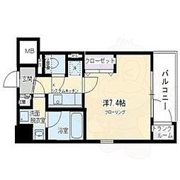 クリスタルグランツ京都御所西 1Kの間取図画像