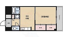 レジデンスオークラC棟 1DKの間取図画像