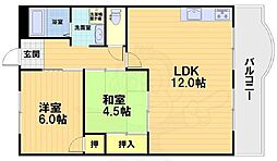 岡崎グランドハイツ 2LDKの間取図画像