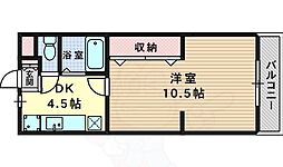 大八木マンション 1DKの間取図画像