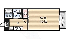 グランドールB 1Kの間取図画像