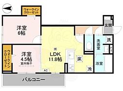 GRAMM殿城 2LDKの間取図画像