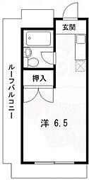 和晃第二ハイツ ワンルームの間取図画像