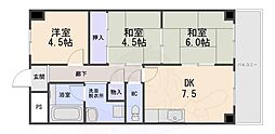 レジデンス向陽 3DKの間取図画像
