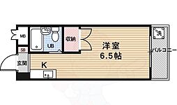 フローライト 1Kの間取図画像