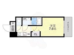 CRYSTALGLANZ京都西大路 1Kの間取図画像